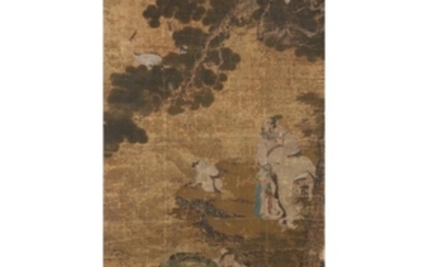 A large Chinese painting of ‘The Three Deities’