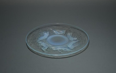 Ondines, an R. Lalique opalescent glass plate