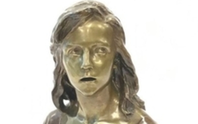 Raoul LARCHE Jeune femme en buste Epreuve en bronze