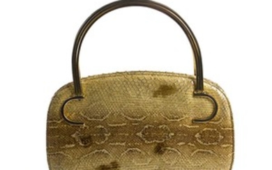 Reptile bag with brass handles owned to Evita Perón Base...
