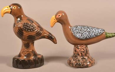 Two Seagreaves Glazed & Molded Ceramic Bird Figures.