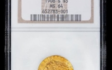 A United States 1908-S Indian Head $5 Gold Coin (NGC