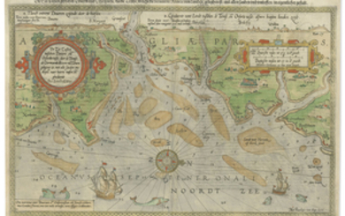 WAGHENAER, Lucas Janszoon (1533-1606). De Zee Custen tußchen Dovere en Orfordtsneße, daer de Teemse de Vermaerde Rivire va Lonen gelegen is. [Amsterdam: Cornelis Claesz, 1588].