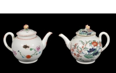 A Worcester polychrome globular teapot and cover painted with the ‘Astley’ pattern