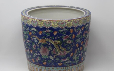 Signed, Chinese Porcelain Dragon Jardiniere