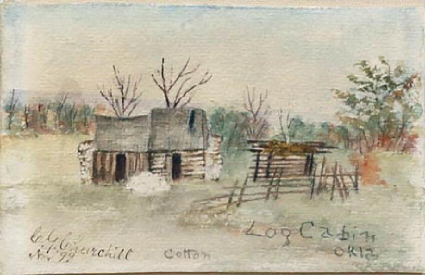 Churchill Watercolor of Indian Territory