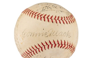 A 1944 Philadelphia Athletics Team Signed Autograph Baseball Featuring Connie Mack (Beckett Authenti