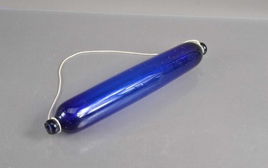A 19th Century 'Bristol Blue' glass rolling pin