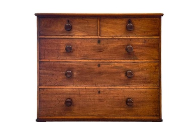A 19th century mahogany chest of drawers. With two short and...