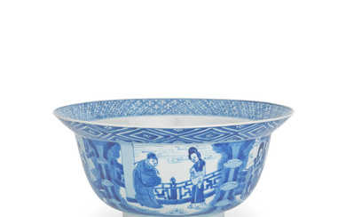 A BLUE AND WHITE BOWL Kangxi six-character mark and of...