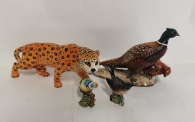 A Beswick pottery figure of a pair of pheasants #2028,...