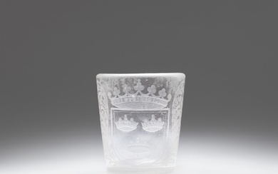 A Bohemian cut glass beaker "tre kronor"