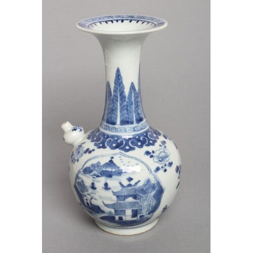 A CHINESE PORCELAIN KENDI painted in underglaze blue with tw...