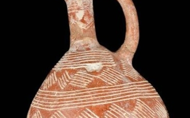 A CYPRIOT RED POLISHED WARE FEEDER BOTTLE