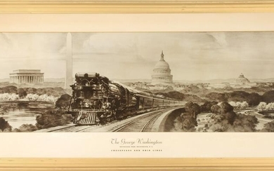A C.&O.RY. ADVERTISING PRINT FOR THE GEORGE WASHINGTON