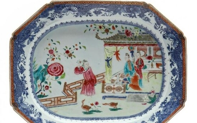 A Chinese Export Porcelain Nanking Meat Platter