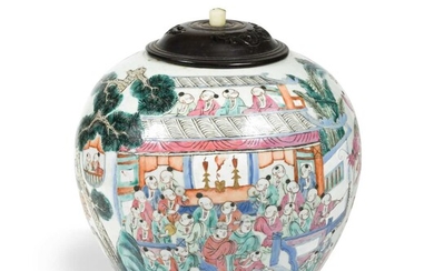 A Chinese famille rose Boys Parade ginger jar, Qing Dynasty, probably Tongzhi (1862-1874)