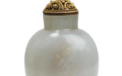 A Chinese pale jade snuff bottle Qing dynasty, 19th century The well-hollowed...