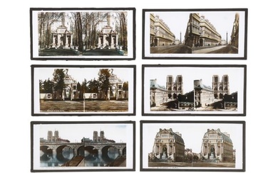 A Collection of Early Hand Coloured Stereo Glass Diapositive Photographs