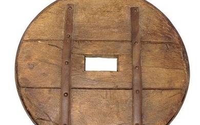 A Continental circular iron bound wheel, 18th/19th...