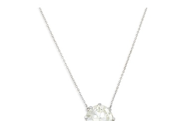 A DIAMOND PENDANT, the old cut diamond mounted as a pendant ...
