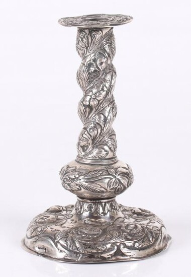 A Dutch Silver Candlestick