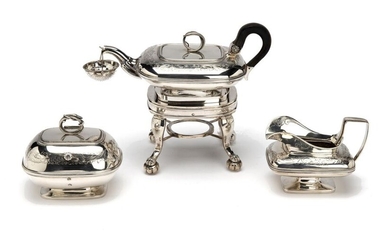 A Dutch silver four piece tea service