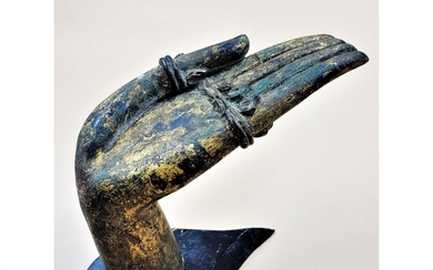 A Fine 16th C Thai ? Chinese Gilt Bronze Buddha Hand