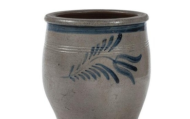 A Fine Cobalt-Decorated Stoneware Cream Jar
