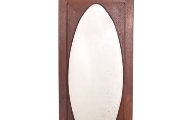 A French oak framed wall mirror, late 19th century and adapt...