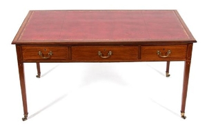 A George III Style Inlaid Mahogany Writing Desk Height