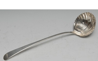 A George III silver Old English pattern ladle, quite plain, ...