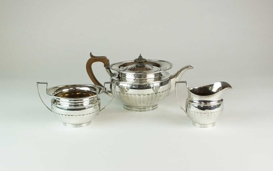 A George V three piece silver tea service