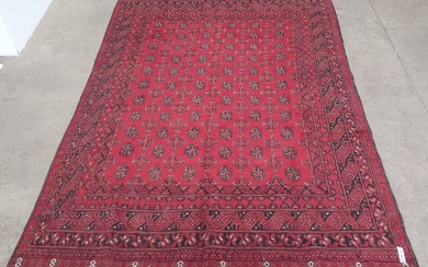 A HAND KNOTTED PURE WOOL PERSIAN TURKMAN