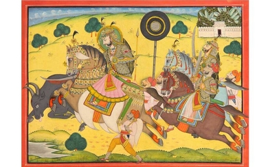 A HUNTING SCENE Possibly Kota, Rajasthan, North-Western India, late 19th - early 20th century