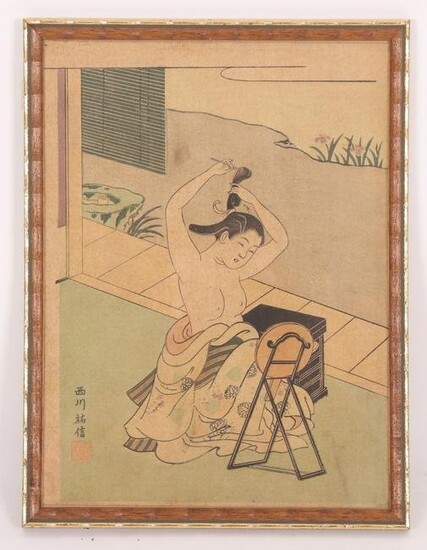 A Japanese Woodblock Print by Sukenobu