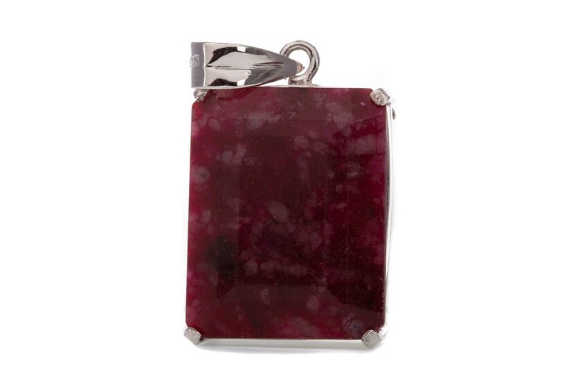 A LARGE RUBY PENDANT
