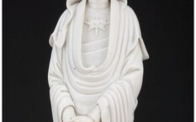 A Large Chinese Blanc-de-Chine Standing Guanyin