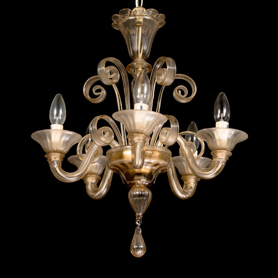 A Murano glass chandelier, Cesare Toso, Italy, mid-20th century.