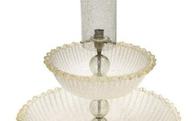 A Murano tiered glass table lamp