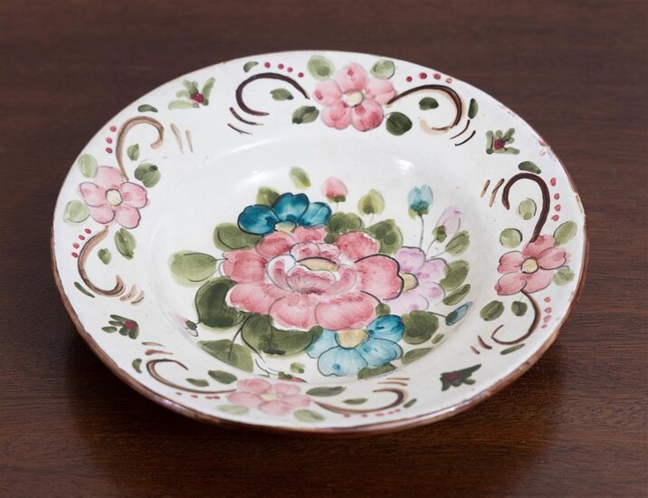 A Mykov signed dish with floral decoration, Diameter 22cm