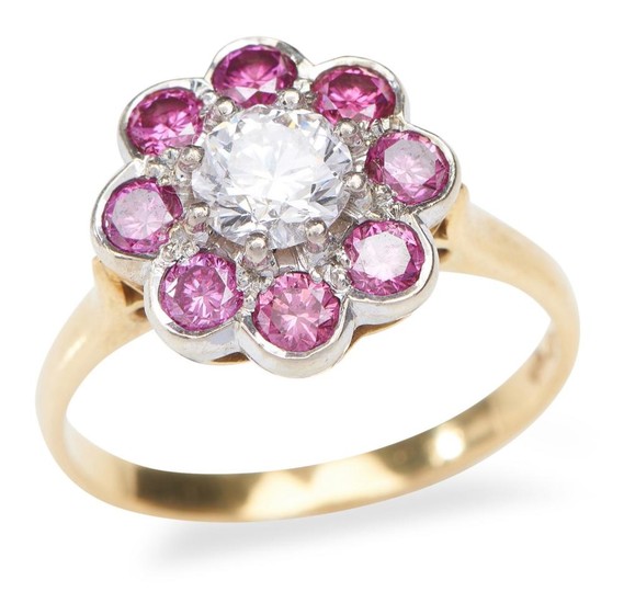 A PINK AND WHITE DIAMOND RING BY GREG TYMOSZUK