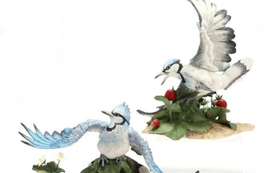 A Pair of Boehm Porcelain Blue Jays