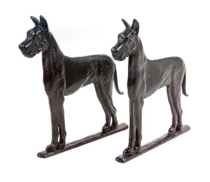 * A Pair of Cast Metal Great Dane Gate Toppers Height