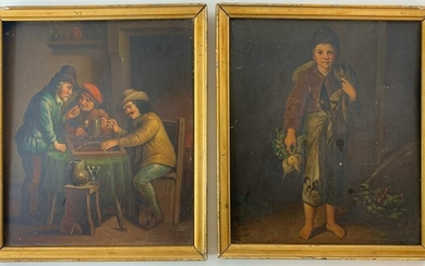 A Pair of Early 19th Cent. Copper Genre Paintings