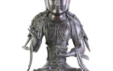 A Possibly Tibetan/Nepalese Bronze Buddha In The 'Medicine"Mudra Position H: 38cm