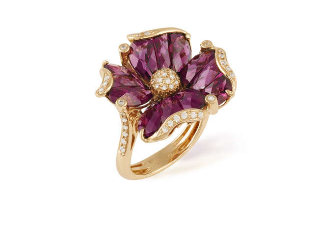 A RHODOLITE AND DIAMOND 'MADEMOISELLE' DRESS RING, BY...