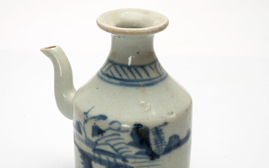 A Rare Japanese Blue & White Porcelain Teapot Porcelain, 17th Century