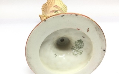A Royal Worcester blush ivory vase with handpainted floral d...