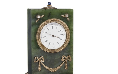 A SMALL RUSSIAN TABLE CLOCK, FIRST HALF 20TH CENTURY